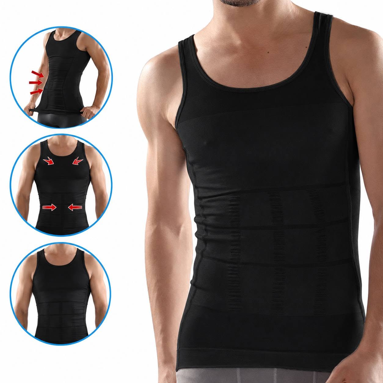 Debardeur Slim & Lift ‘Ventre mince et extensible’ قميص شد البطن للرجال