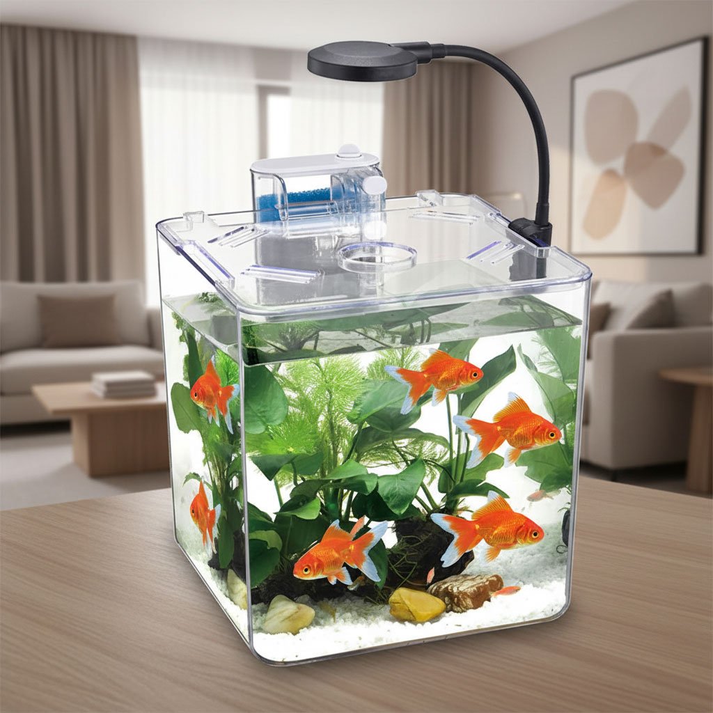 Kit mini aquarium nanbor avec système de filtrage et lampe led – حوض أسماك مع مصباح