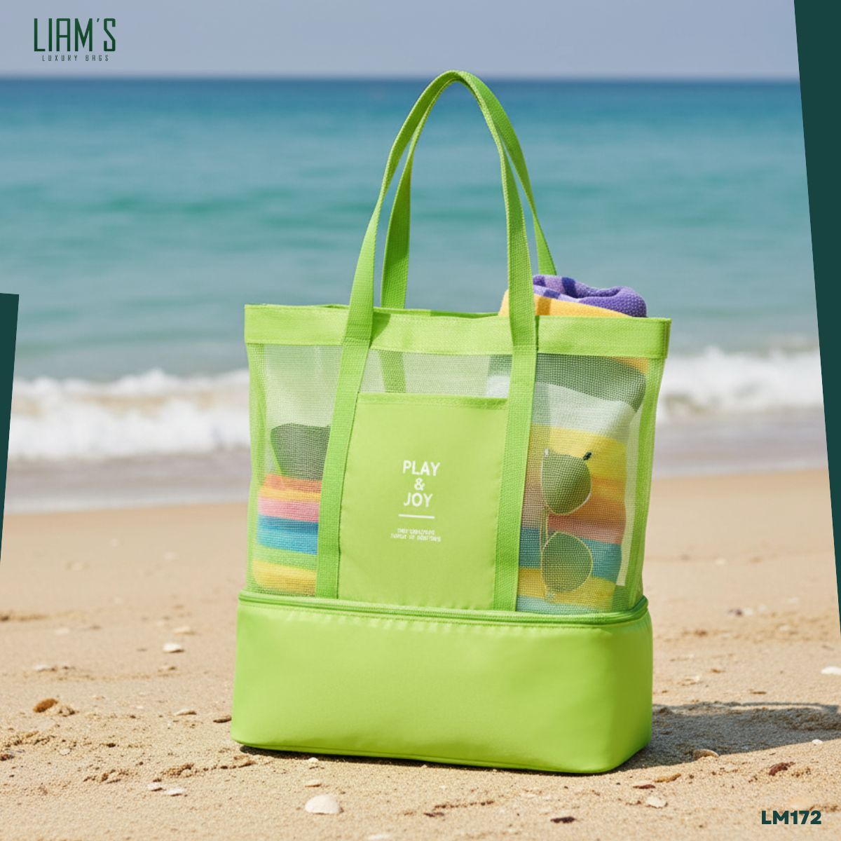Sac de Plage 2-en-1 Avec Compartiment Isotherme Intégré