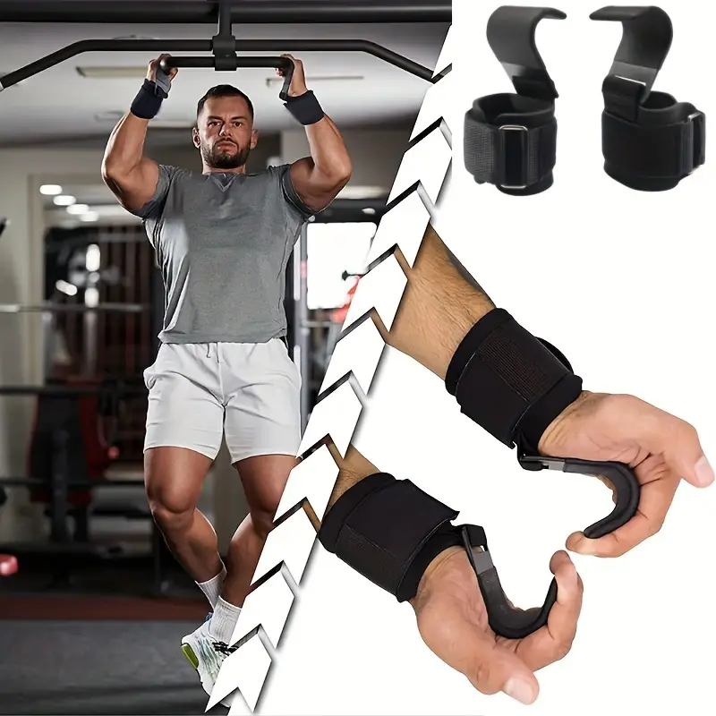 Sangles de Musculation avec Crochets – Lot de 2 Supports de Poignet pour Tractions, Soulevé de Terre & Charges Lourdes