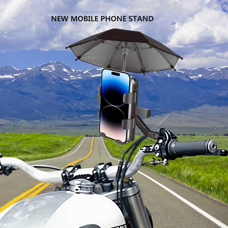 Support Téléphone De Moto Ou Velo Avec Parapluie حامل هاتف للدراجات النارية مع مظلة