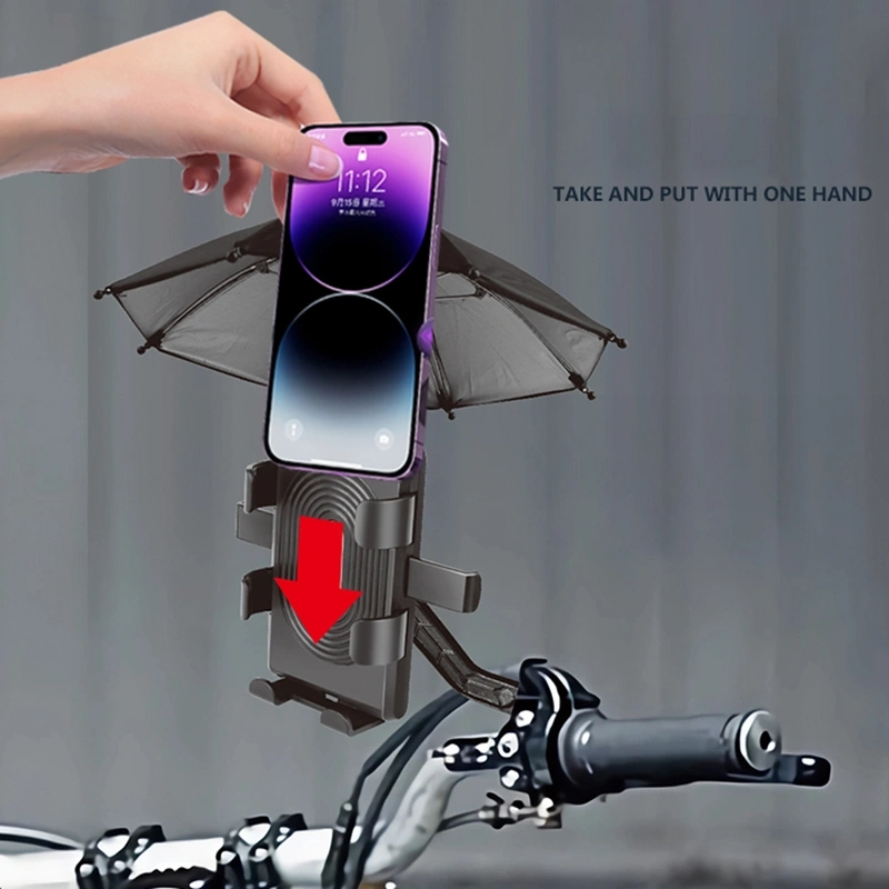Support Téléphone De Moto Ou Velo Avec Parapluie حامل هاتف للدراجات النارية مع مظلة